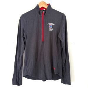 Under Armour Chicago Cubs 1/2 Zip Long Sleeve‎ Shirt Women's Size Medium Gray